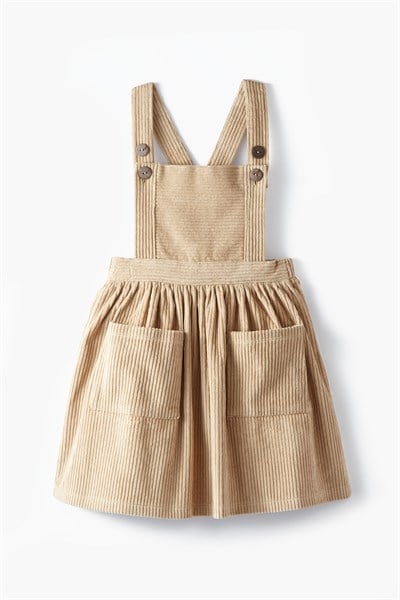 Taş Rengi Kadife Elbise