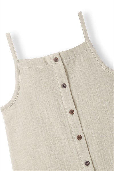 Taş Rengi Müslin Askılı Elbise