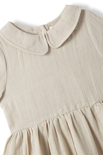 Taş Rengi Müslin Elbise
