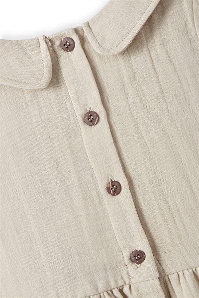 Taş Rengi Müslin Elbise