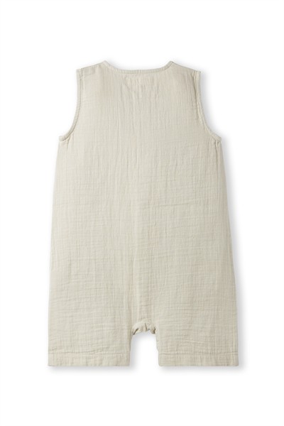 Taş Rengi Müslin Kolsuz Romper