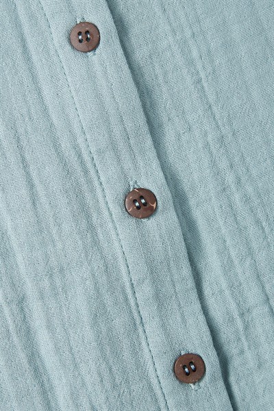 Turkuaz Müslin Askılı Elbise