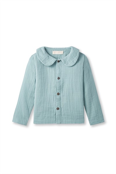 Turkuaz Müslin Bebe Yaka Gömlek