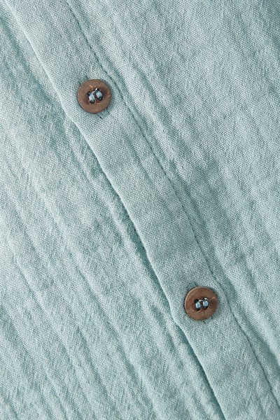 Turkuaz Müslin Bebe Yaka Gömlek
