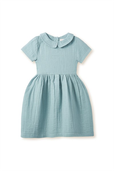 Turkuaz Müslin Elbise
