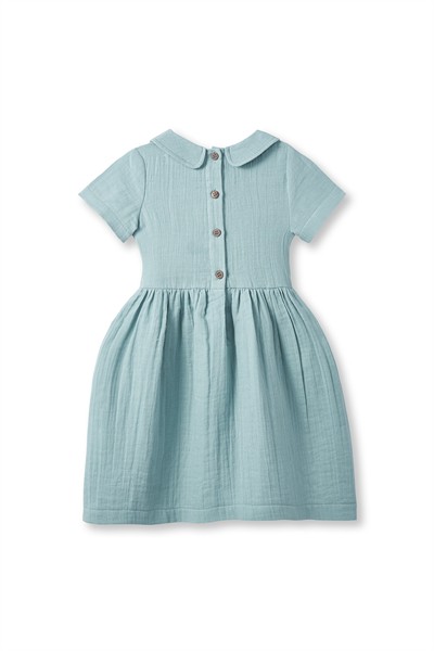 Turkuaz Müslin Elbise