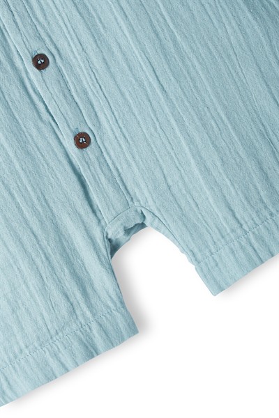 Turkuaz Müslin Kolsuz Romper