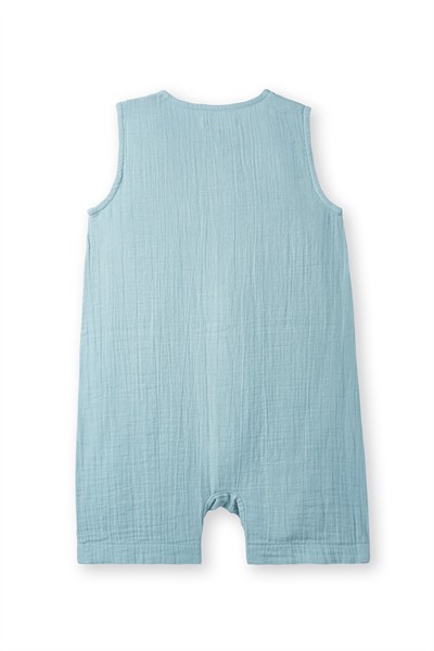 Turkuaz Müslin Kolsuz Romper