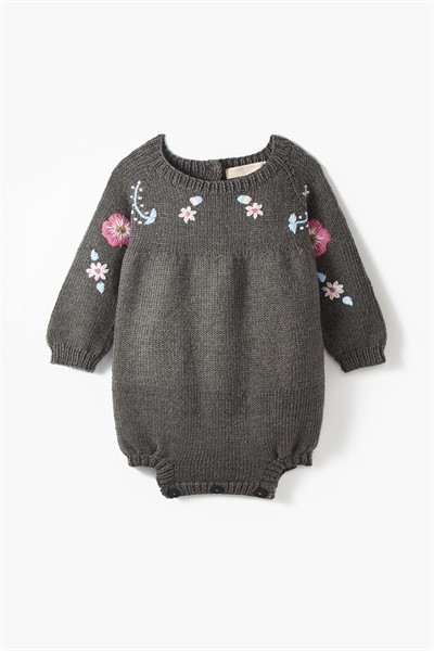 İşlemeli El Örgüsü Romper