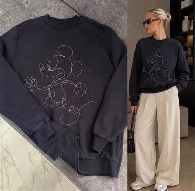 mıcky mouse  bisiklet yaka sweatshirt 