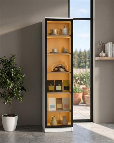 Dream Premium LED Vitrin Modülü - Beyaz Füme Temperli Camlı LED Modül
