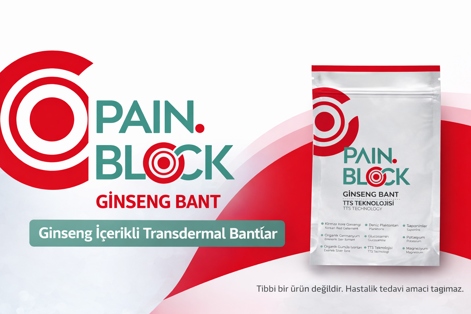 Pain Block Ginseng İçerikli Transdermal Bantlar