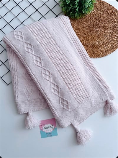 Kuzu yünü battaniye - Pembe