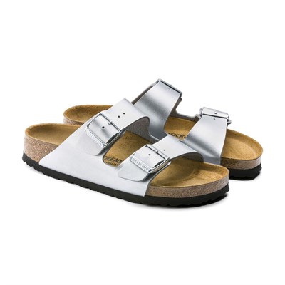 BIRKENSTOCK ARIZONA BF METALLIC ÇİFT BANTLI GÜMÜŞ KADIN TERLİK 1012283