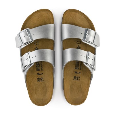 BIRKENSTOCK ARIZONA BF METALLIC ÇİFT BANTLI GÜMÜŞ KADIN TERLİK 1012283