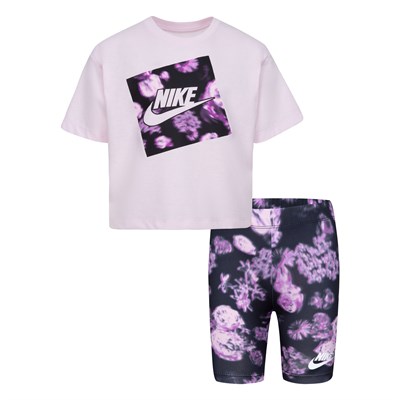 NIKE BOXY TEE & BIKE SHORT SET KIZ ÇOCUK TİŞÖRT ŞORT TAKIM (1-4 YAŞ)