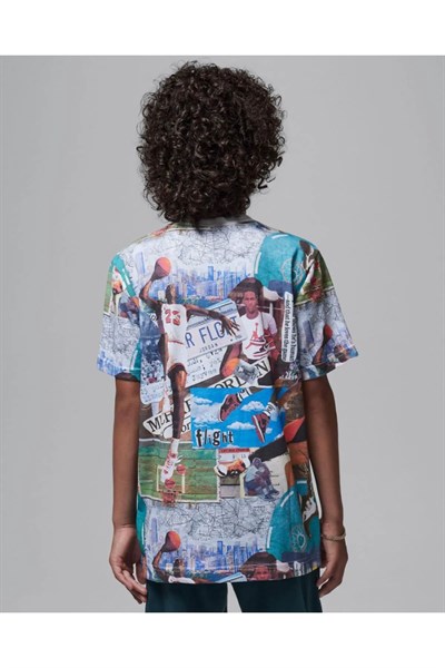 NIKE JORDAN MJ BROOKLYN COLLAGE AOP SS ERKEK ÇOCUK TİŞÖRT