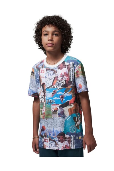 NIKE JORDAN MJ BROOKLYN COLLAGE AOP SS ERKEK ÇOCUK TİŞÖRT