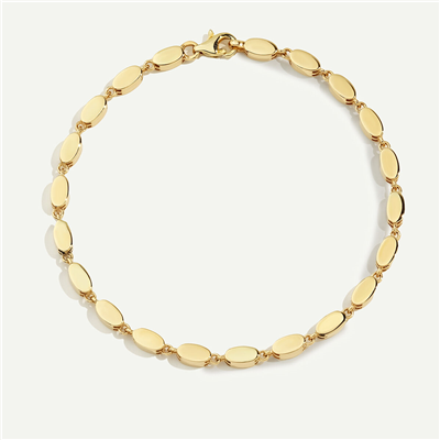 14 Ayar Altın Oval Formda Minimal Bileklik