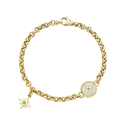 Cetaş Eterna Kutup Yıldızı Beyaz Mineli Bileklik