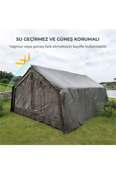 HABL 17 Kişilik 17.2 m² - 4 Mevsim, Su Geçirmez Şişme Çadır 360x480x220 cm