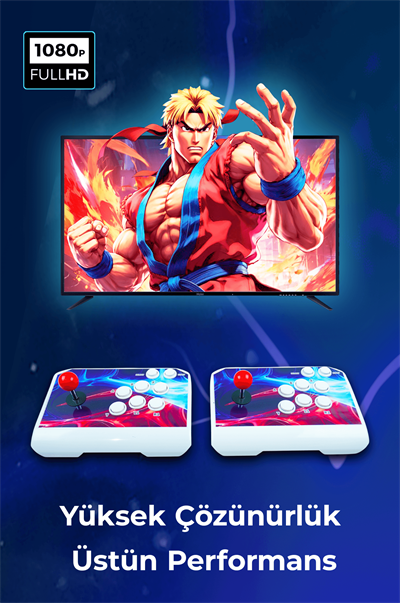 Habl 2025 Retro Arcade Oyun Konsolu 2 Kumandalı Kablosuz Set- 42.000 Oyunlu Super Box
