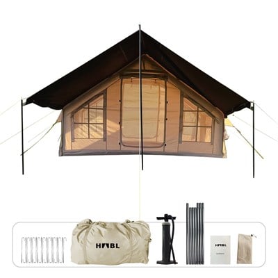 HABL 6 Kişilik 6.3 m² - Tenteli Gölgelikli, 4 Mevsim, Su Geçirmez Şişme Çadır 300x210x200 cm