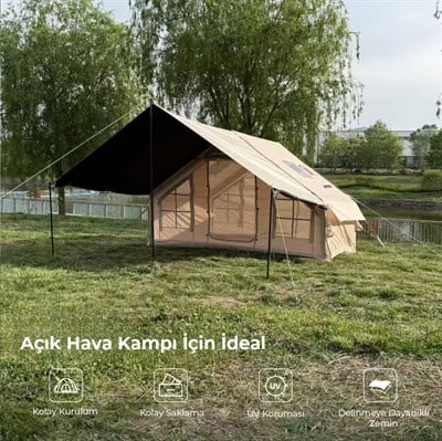 HABL 6 Kişilik 6.3 m² - Tenteli Gölgelikli, 4 Mevsim, Su Geçirmez Şişme Çadır 300x210x200 cm