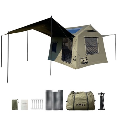 HABL 8 Kişilik 8.1 m² - Tenteli Gölgelikli, 4 Mevsim, Su Geçirmez Şişme Çadır 300x270x220 cm