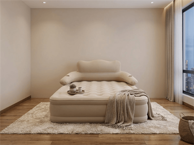 HABL Çift Kişilik Otomatik Şişme Yatak Çıkarılabilir Başlıklı Kamp ve Misafir Yatağı 203x152x40cm