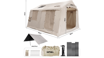 Habl Çift Tenteli Şişme Kamp Çadırı 420D Güçlendirilmiş Kumaş - 12 M2 - 2 Odalı