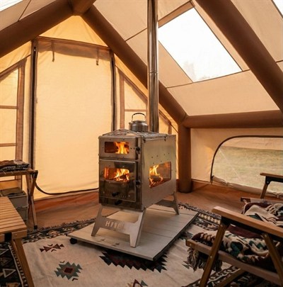 HABL Katlanabilir Alüminyum Lüks Soba Altlığı - Isı Yalıtımlı, Zemin Koruyucu Taşıma Çantalı