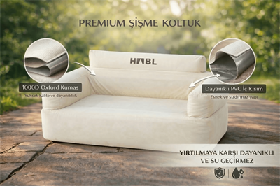 HABL Otomatik Şişme Kamp Koltuğu 4000mAh Şarjlı Su Tutmaz Premium Şişme Kamp Koltuğu 1000D Oxford Kumaş