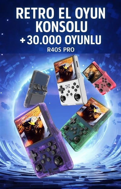 Habl R40S Pro Taşınabilir Retro Oyun Konsolu - 30.000 Oyun - ArkOs 2.0 - 256GB Beyaz