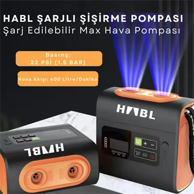 HABL Şarjlı Dijital Güçlü Hava Pompası - 22 PSI (1.5 BAR)
