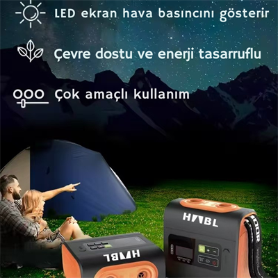 HABL Şarjlı Dijital Güçlü Hava Pompası - 22 PSI (1.5 BAR)