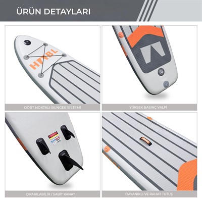 Habl Şişme Deniz Sup Board – Paddle Board – 320 x 81 x 15 Gri