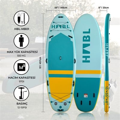 Habl Şişme Deniz Sup Board - Paddle Board – 457 x 140 x 20 XL