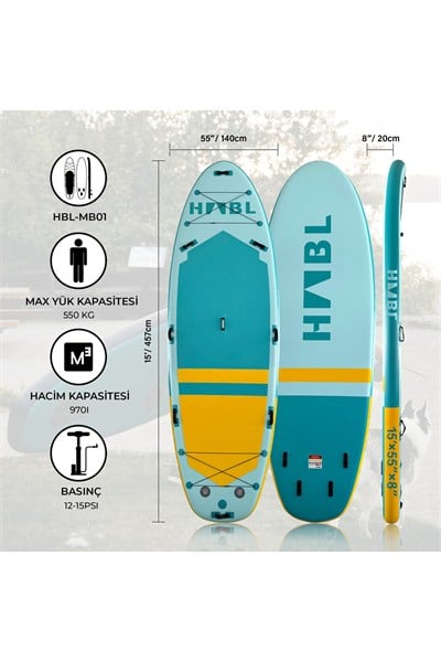 Habl Şişme Deniz Sup Board - Paddle Board – 457 x 140 x 20 XL