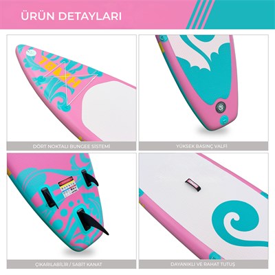 Habl Şişme Deniz Sup Board - Paddle Board – 320 x 81 x 15 Pembe