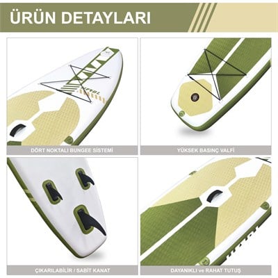 Habl Şişme Deniz Sup Board - Paddle Board – 320 x 81 x 15 Yeşil