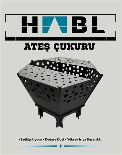 HABL Taşınabilir Ateş Çukuru Paslanmaz Izgaralı | Kamp ve Bahçe Ateşi, Mangal ve Isınma Için Çok Amaçlı