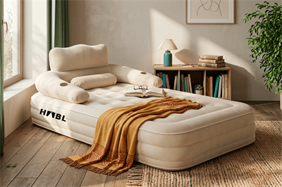 HABL Tek Kişilik Otomatik Şişme Yatak Çıkarılabilir Başlıklı Kamp ve Misafir Yatağı 190x99x40cm
