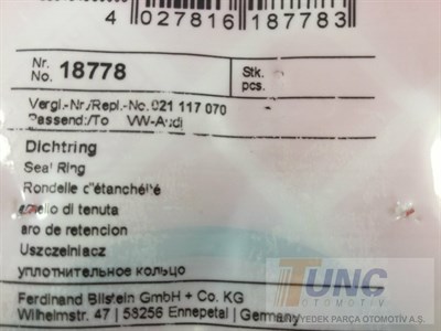 Yağ Soğutucu Contası