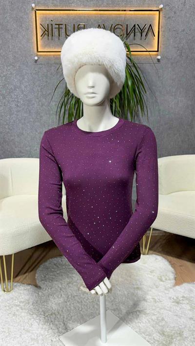 Taşlı Likralı Bady Işıltılı Detaylar Fit Görünüm