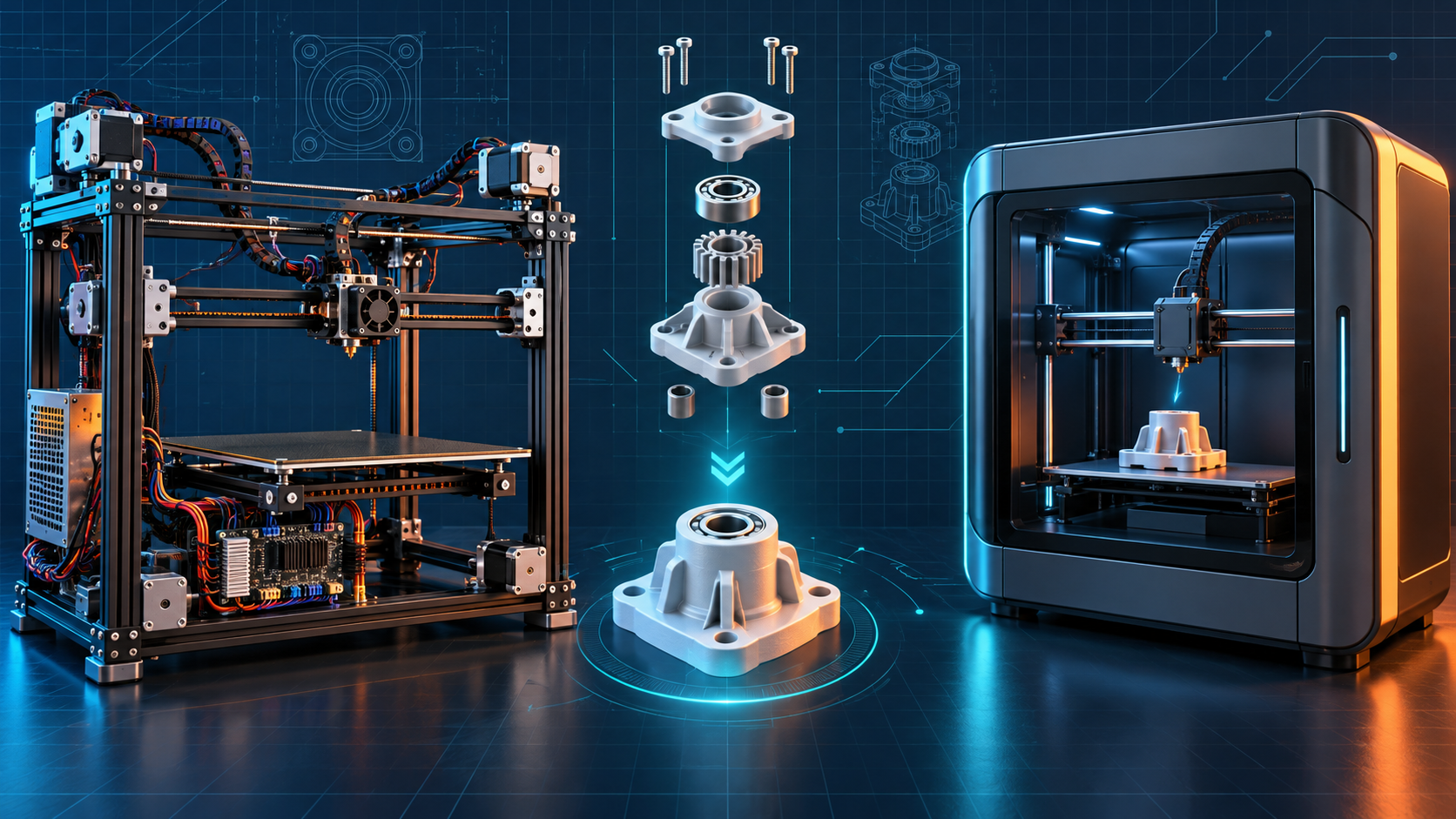 DIY açık kaynak 3D yazıcı ile fabrikasyon kapalı 3D yazıcının karşılaştırılması