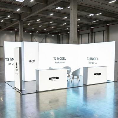 24 m² 2 Cephe Kapalı T3 Modüler fuar Standı  – Set 51