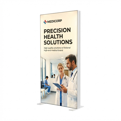 Ayaklı Lightbox 35×200 cm - Ön Cephe Görünümü