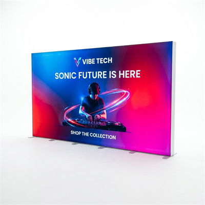 Modüler Lightbox Kongre ve Fuar Standı 500×250 cm - Ön Cephe Görünümü