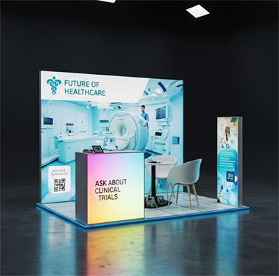 6 m² Modüler Lightbox kongre Standı + zemin (300x200 cm) -set4